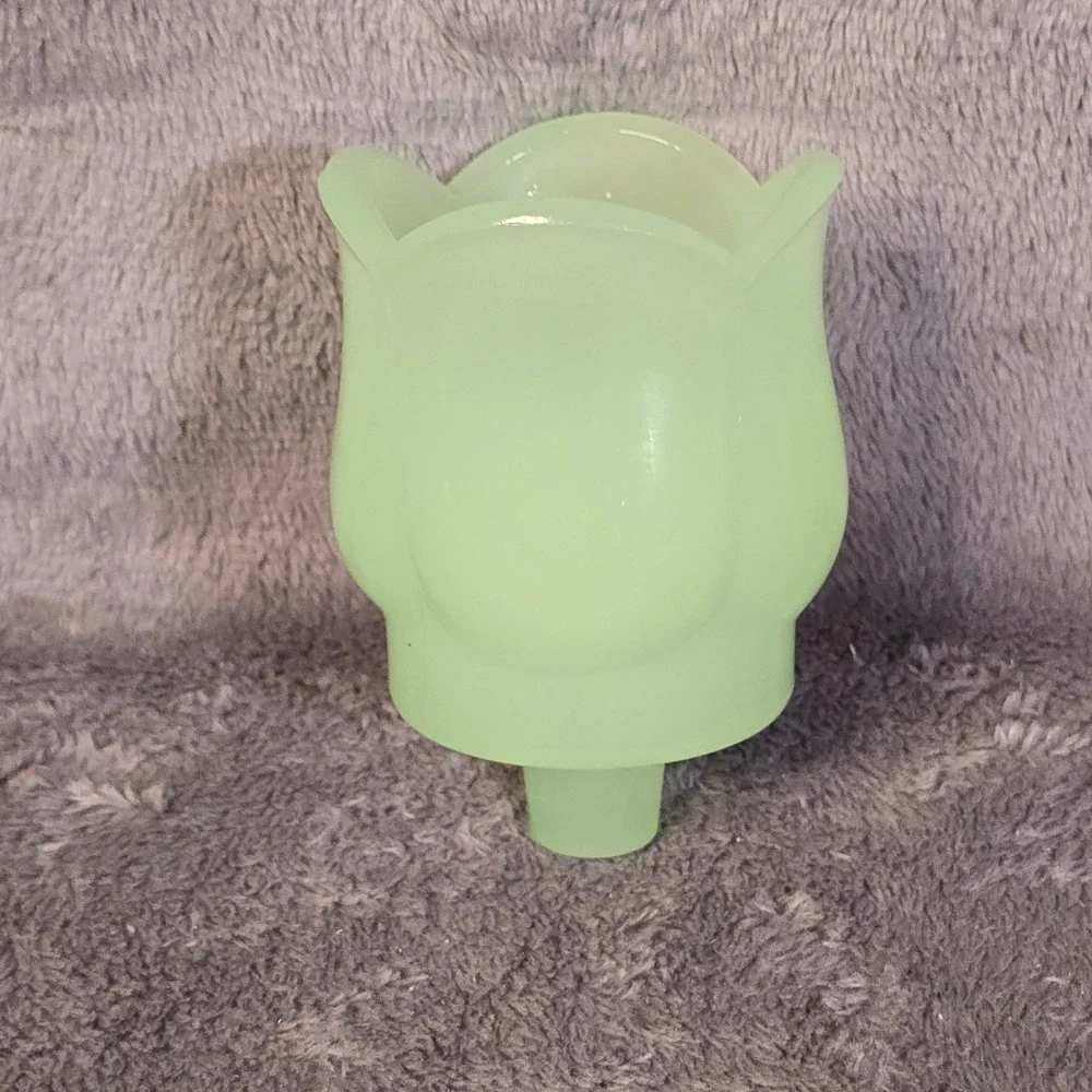 Vintage Jadeite Tulip Votive Candle Holders With Peg Base Set Of Two